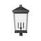 Z-Lite Beacon 4 Light Outdoor Post Mount Fixture, Black & Clear Beveled 568PHXXLR-BK - alternate 3